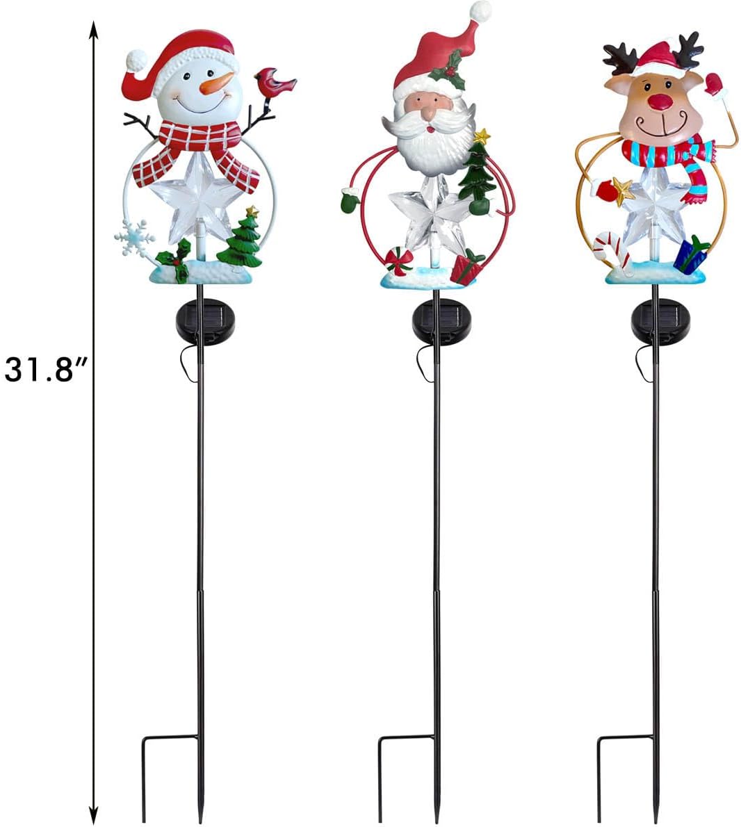 Estacas Luminosas de Natal – Kit com 3 Peças