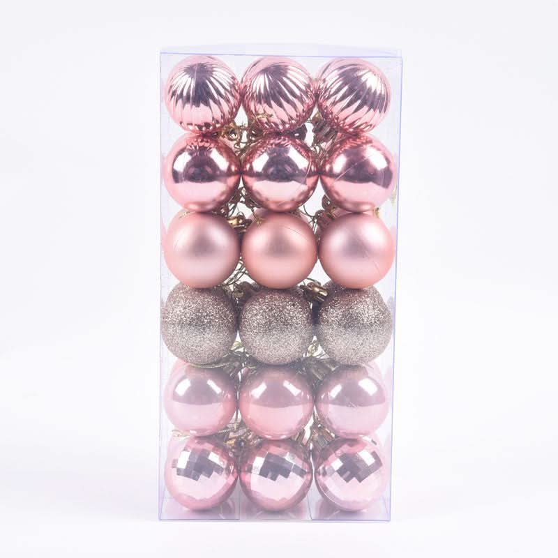 Decoração De Natal / 4cm 36 Peças Bolas Coloridas De Natal Com Glitter