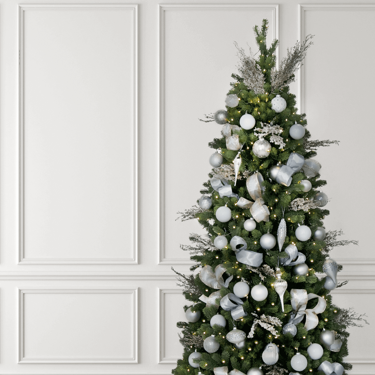 Kit de Bolas Natalinas Brancas Antiestilhaço (48 Peças)